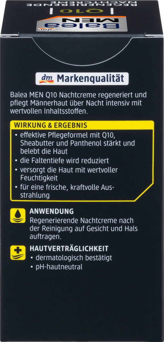 Регенерирующий ночной крем для лица Balea men Regenerierende Q10, 50 мл. - фото 3 - id-p140111708