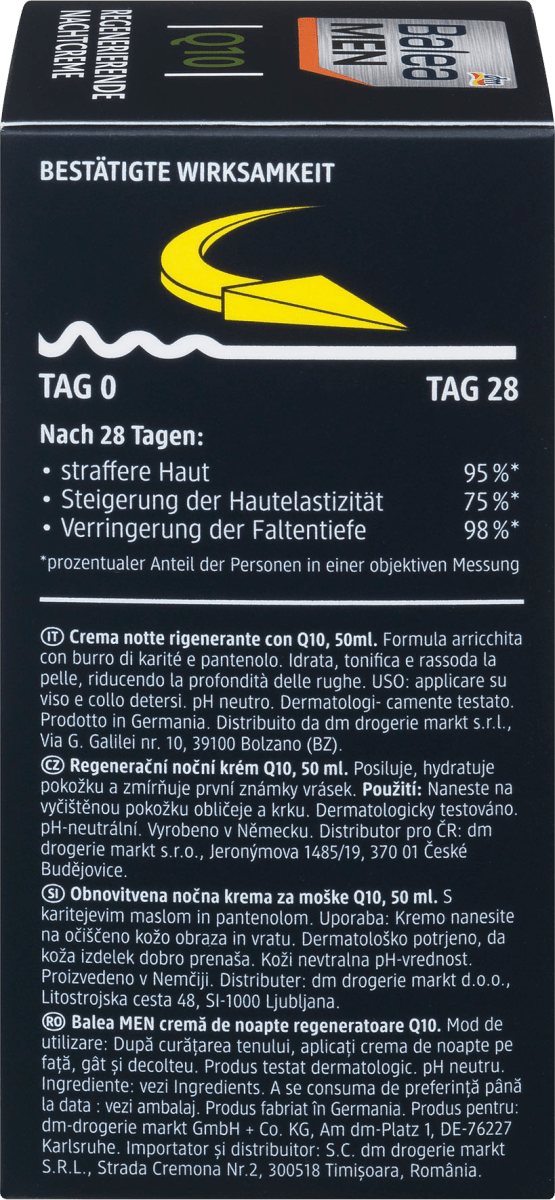 Регенерирующий ночной крем для лица Balea men Regenerierende Q10, 50 мл. - фото 4 - id-p140111708