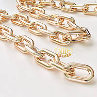 Пластиковий ланцюг рожеве золото, розмір ланки 40х24 мм,1 метр