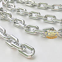 Пластиковий срібний ланцюг, розмір ланки 32х20 мм, 1метр