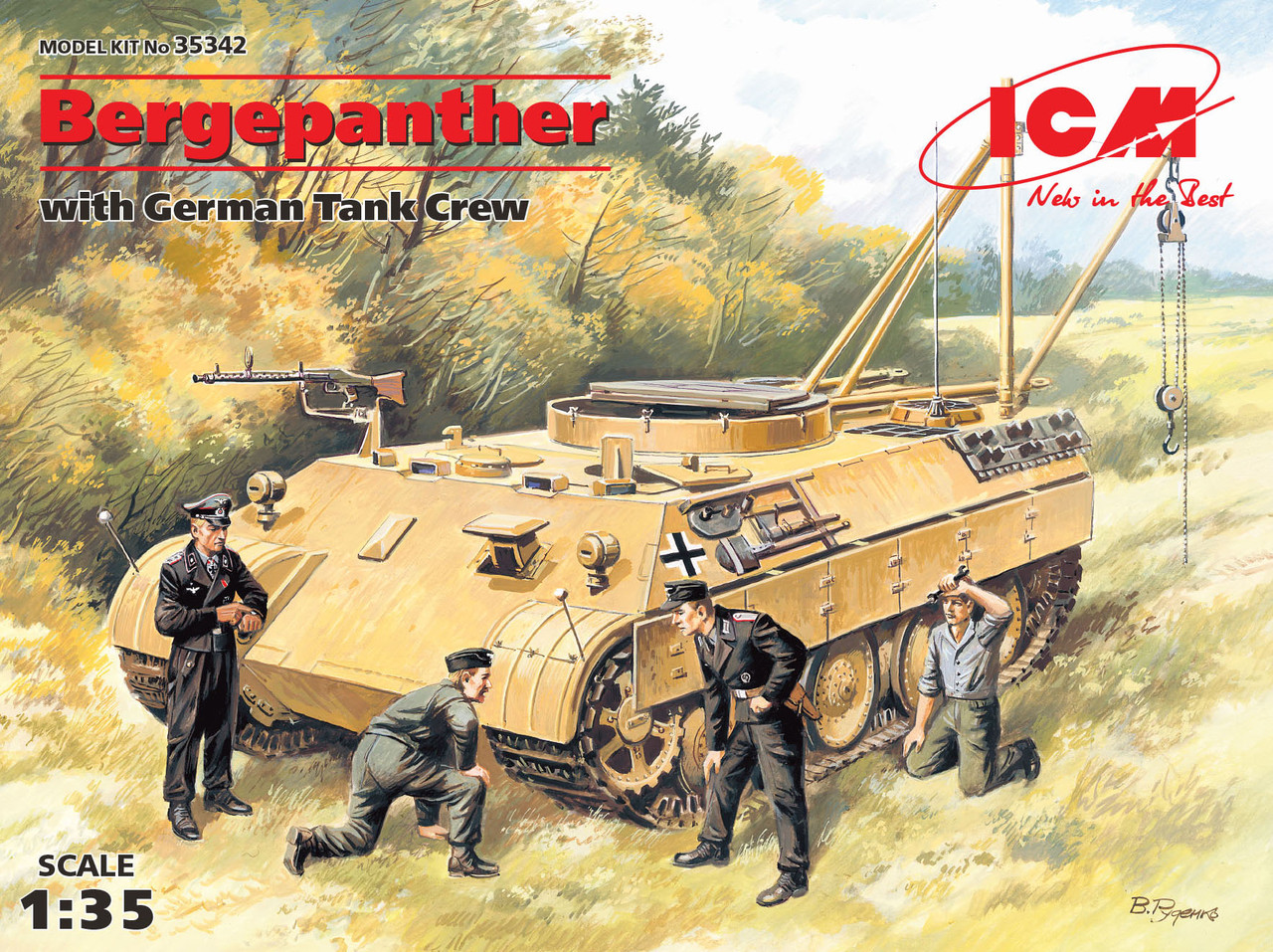 Bergepanther з німецьким танковим екіпажем у масштабі 1/35. ICM 35342
