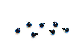 Очі для іграшок з заглушками, 8 мм, блакитні пара