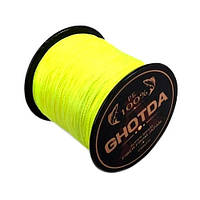 Шнур плетений рибальський 150м 4жилы 0.28 мм 16.3 кг GHOTDA, жовтий, 104527