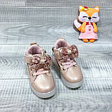 Хайтопи кросівки черевики демісезонні весняні розмір 21 для дівчинки, з мигалками, рожеве золото, фото 2