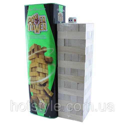 Настільна гра Дженга Вежа Jenga Power Tower Джанга PT-01 56 брусків