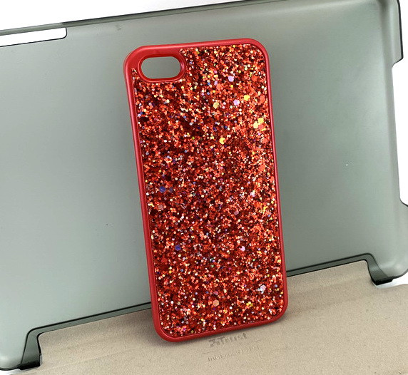 Чохол для iPhone 5, 5s, SE 2016 накладка на бампер протиударний Diamond Shining силіконовий червоний