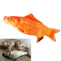 Мягкая игрушка рыба Красный карп 40см для кошек кота с кошачьей мятой, 100606