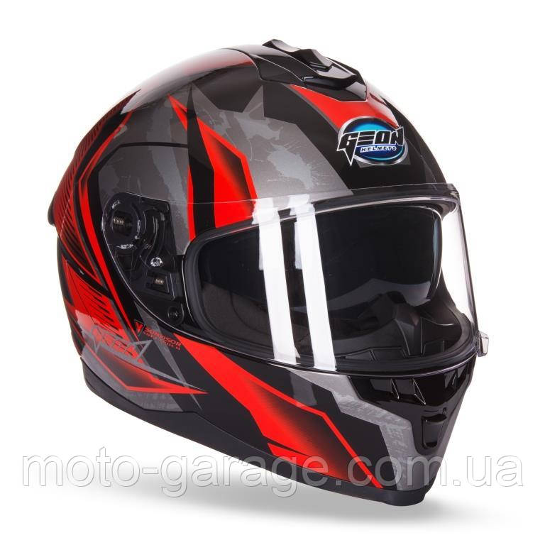 Шолом GEON 967-2 Scorpio Інтеграл з окулярами Red/Black