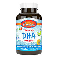 Carlson Kid's Chewable DHA жевательные Omega-3 для детей вкус апельсин, 120 ЖК