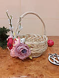 Великодній кошик з декором.Пасхальная корзина. Великодній декор. Кошик для пасти., фото 3