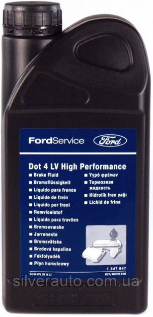 Гальмівна рідина Ford DOT 4 LV High Performance 1 л