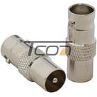 Перехідник ВЧ гніздо BNC-штекер TV, латунь