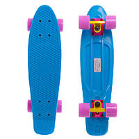 Скейт пенни борд фиш Fishskateboards Penny Board SK-401-36: голубой/розовый