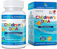 Nordic Naturals Children's DHA жевательные шарики 250 мг Omega-3 на порцию, детям 3-6 лет, клубника 180 шт