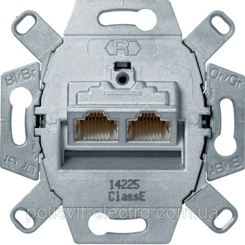 Компьютерная двойная розетка RJ-45 Cat.6, ClassE экранированная Berker 455501 (Германия). Получи скидку! - фото 1 - id-p1362714484