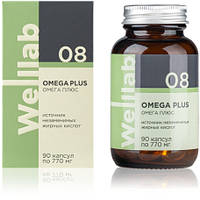 Джерело жирних кислот формула ОМЕГА ПЛЮС БАД Welllab OMEGA PLUS 90 капсул GreenWay