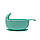 Набор силиконовой посуды слюнявчик/ложка/мисочка Kinderenok бирюзовый 260220, фото 2