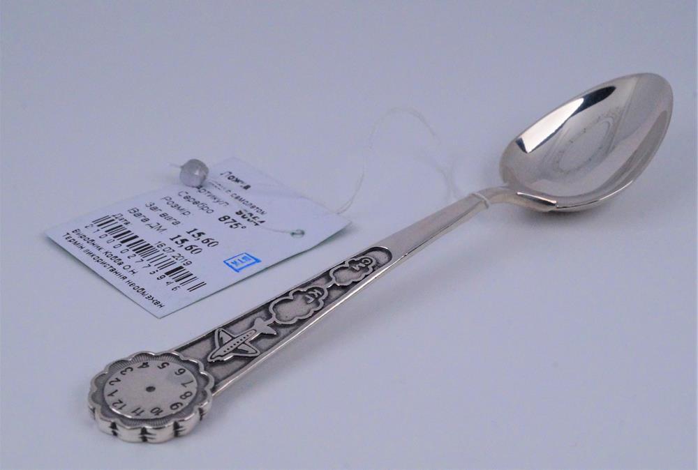 Купить Ложка серебряная детская "Часики" 925 пробы., цена 2891.80 ...