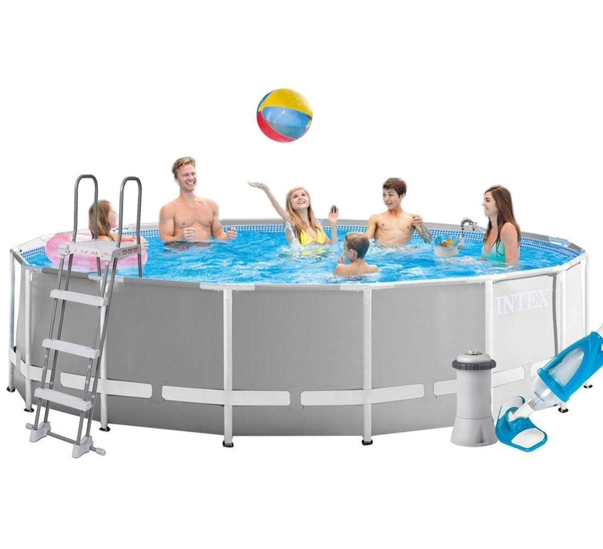 Каркасний басейн Intex, 457х122 см (фільтр-насос 3 785 л/год, сходи, тент, підстилка, набір для догляду), фото 1