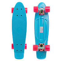 Скейт пенни борд фиш Fishskateboards Penny Board SK-401-6: голубой/розовый