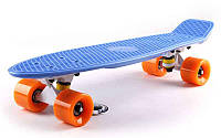 Скейт пенни борд фиш Fishskateboards Penny Board SK-401-8: голубой/оранжевый