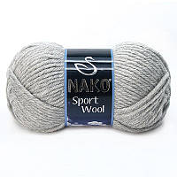 Товста пряжа Nako Sport Wool (нитки для в'язання напіввовна Нако Спорт Вул) 25% вовна 75% акрил