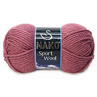 Толстая пряжа Nako Sport Wool (нитки для вязания полушерсть Нако Спорт Вул) 25% шерсть 75% акрил 327