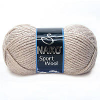 Толстая пряжа Nako Sport Wool (нитки для вязания полушерсть Нако Спорт Вул) 25% шерсть 75% акрил-№ 2167