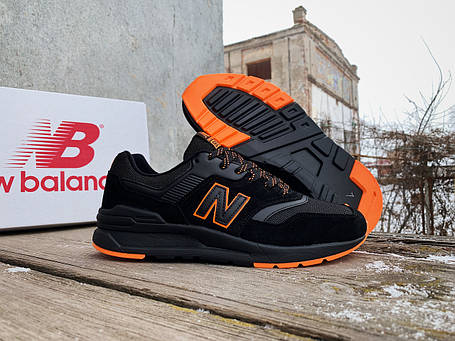 Чоловічі кросівки New Balance 997H Black/Orange чорні з жовтогарячим, фото 1