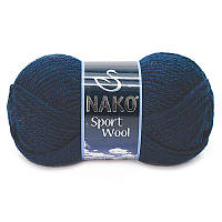 Толстая пряжа Nako Sport Wool (нитки для вязания полушерсть Нако Спорт Вул) 25% шерсть 75% акрил 3088