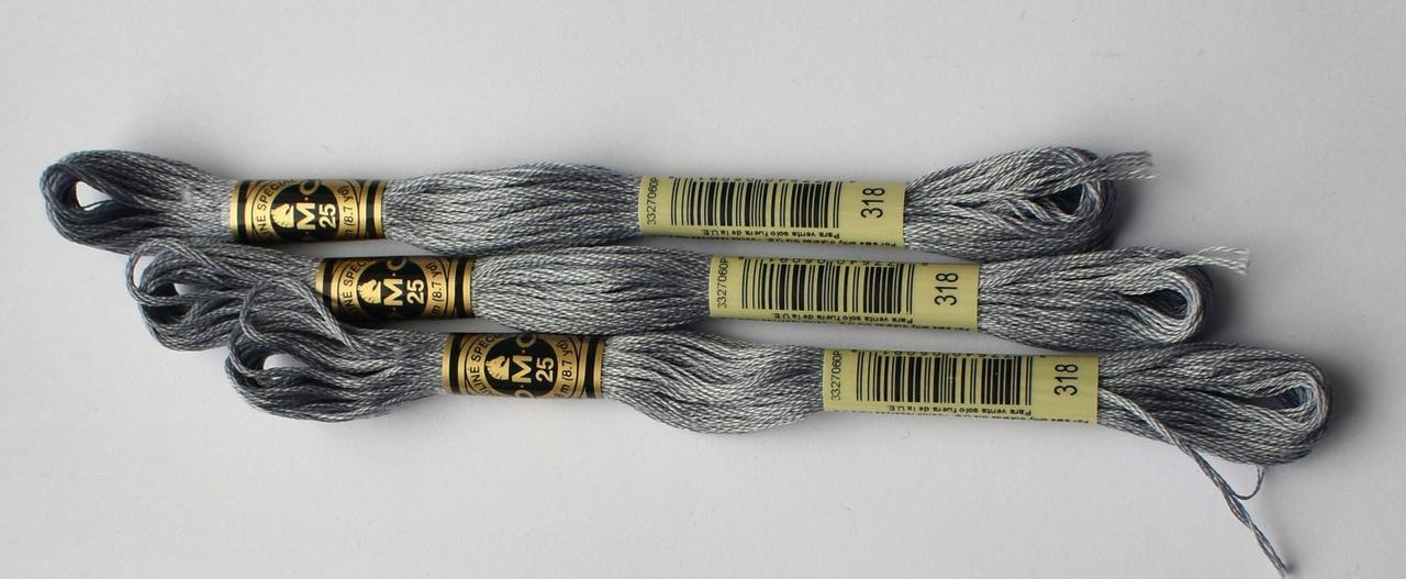 Нитки муліне DMC колір 318 сталевий, св., арт.117, фото 1