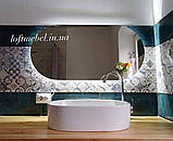 Овальне дзеркало без рами з підсвічуванням. Дзеркало безрамне у ванну, вологостійке з фоновою підсвіткою, фото 3