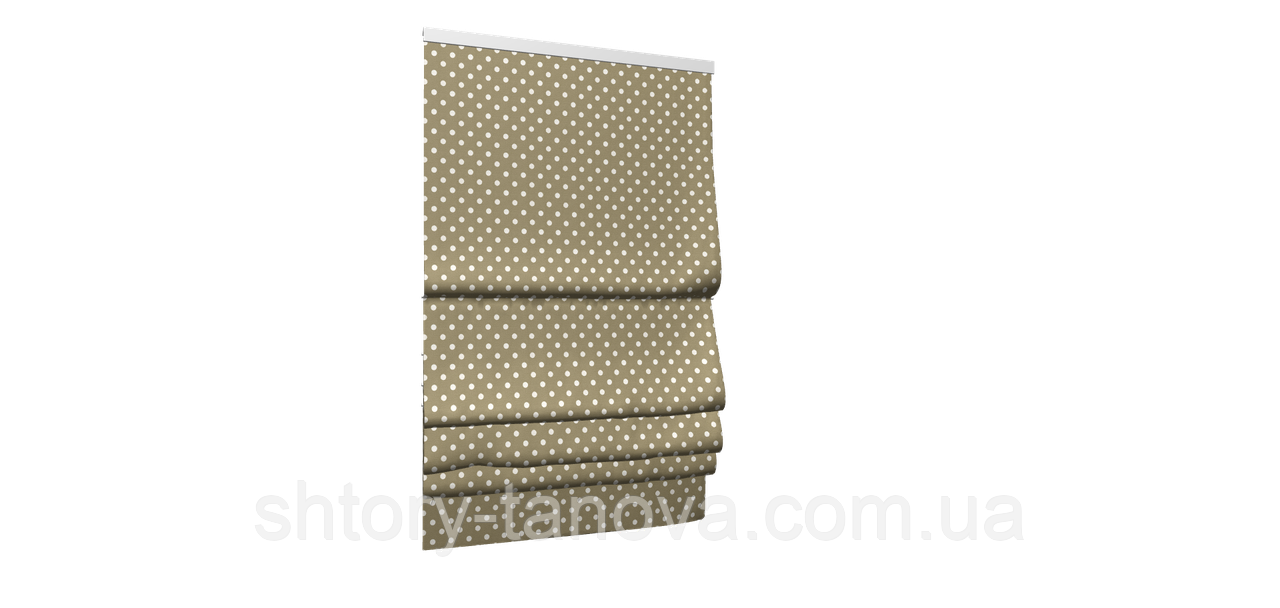 Ткань прованс с тефлоновым покрытием горох на коричневом фоне. Турция ширина 180 см Ткани для штор на метраж - фото 6 - id-p1362777755