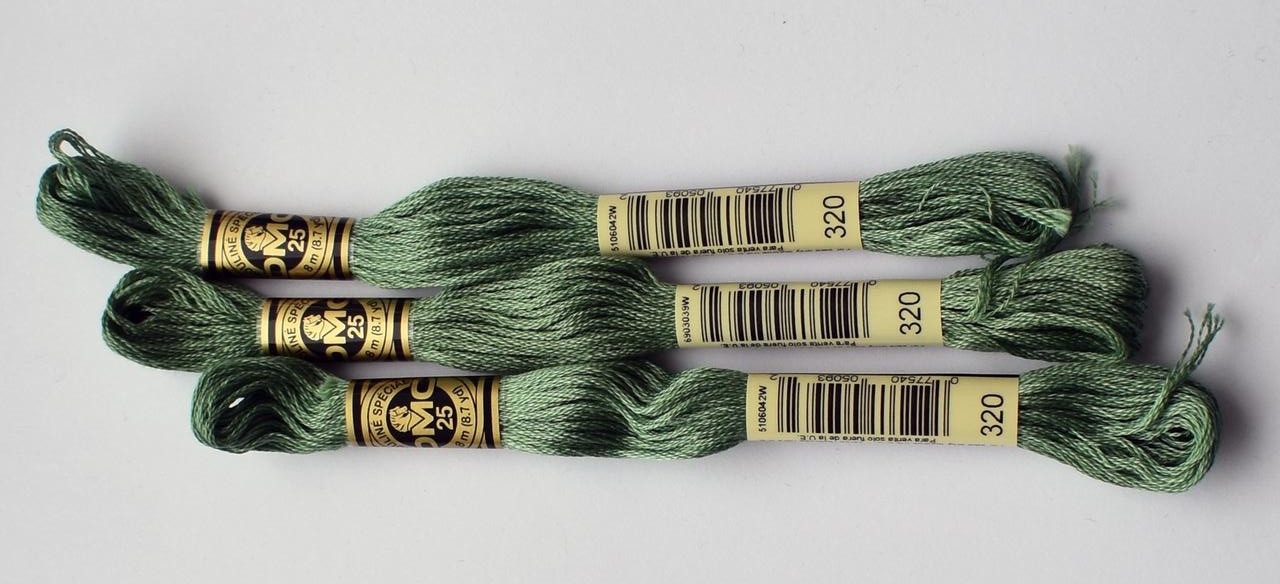 Нитки муліне DMC колір 320 фісташково-зелений, ср., арт.117, фото 1