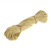 Мотузка сизалевая світла 6мм 50м для когтеточки і декоративного оздоблення