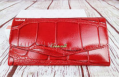 Червоний лаковий гаманець cossroll. Жіночий клатч. Жіноче портмоне шкіра лак.  К11-1