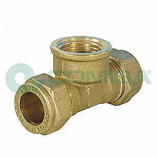 Трійник затискний 15мм х 1/2"х 15мм Comisa з внутрішньою різьбою (84.04.005)