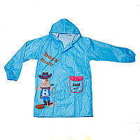 Дитячий водонепроникний плащ від дощу з капюшоном та місцем під рюкзак Minshen Ковбой блакитний - L (8-10 лет)