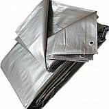 Тент, навіс, сонцезахист, тентовий навіс, тарпаулін 10*15 м2 сірий (щільність 100 г/м2), фото 2