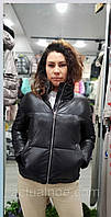 Куртка женская демисезонная экокожа чёрная
