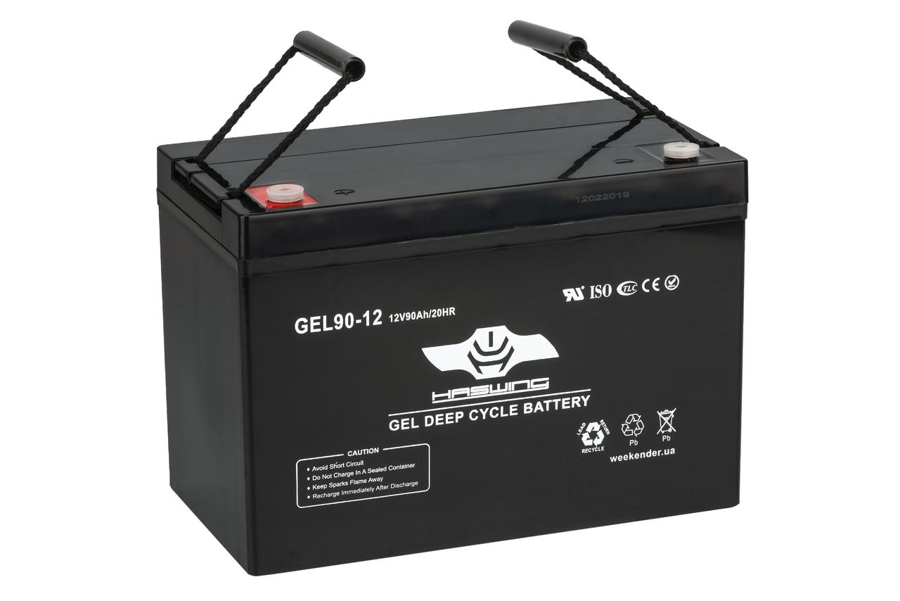 Гелевий акумулятор Haswing 90AH GEL. Купити акумулятор для газового котла, безперебійника, електромотора