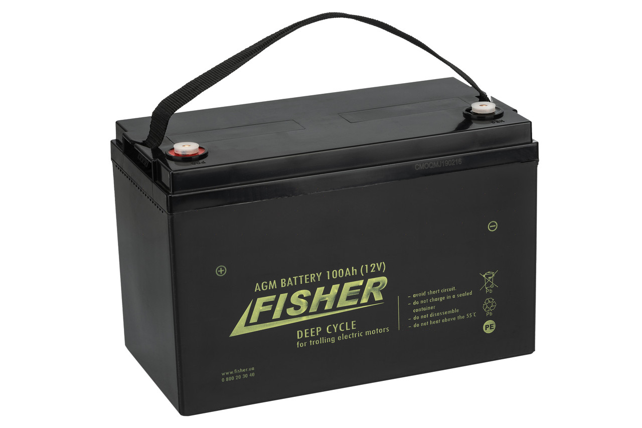 Тяговий акумулятор Fisher 100AH AGM. Купити акумулятор для газового котла, безперебійника UPS, електромотора