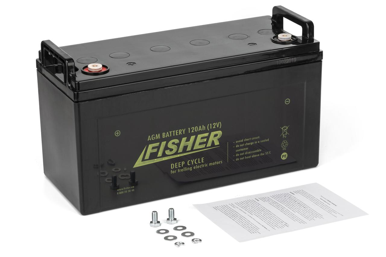 Тяговий акумулятор Fisher 120AH AGM. Купити акумулятор для газового котла, безперебійника UPS, електромотора