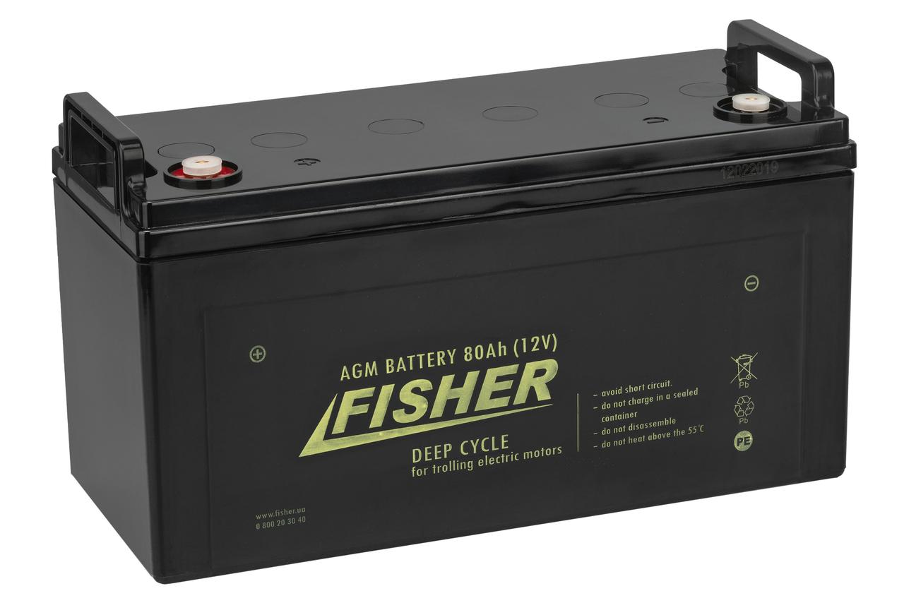 Акумулятор для човнової електромотора Fisher 80AH AGM
