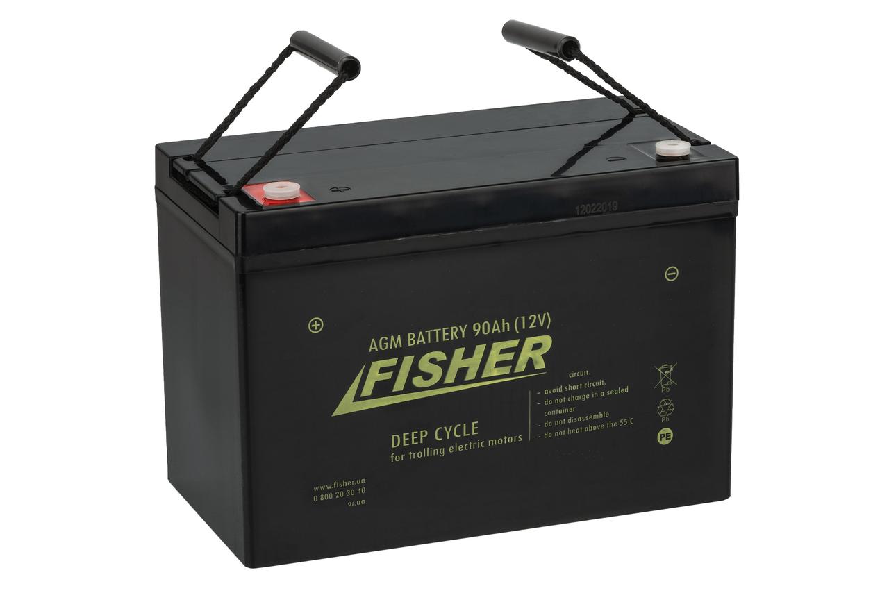 Тяговий акумулятор Fisher 90AH AGM. Купити акумулятор для газового котла, безперебійника UPS, електромотора
