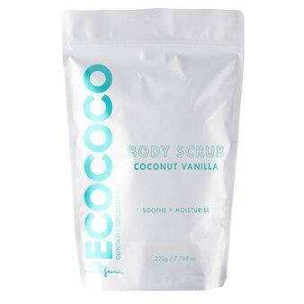 Соляний скраб для тіла з екстрактом кокоса і ваніллю Ecococo Coconut Vanilla Body Scrub 220 г