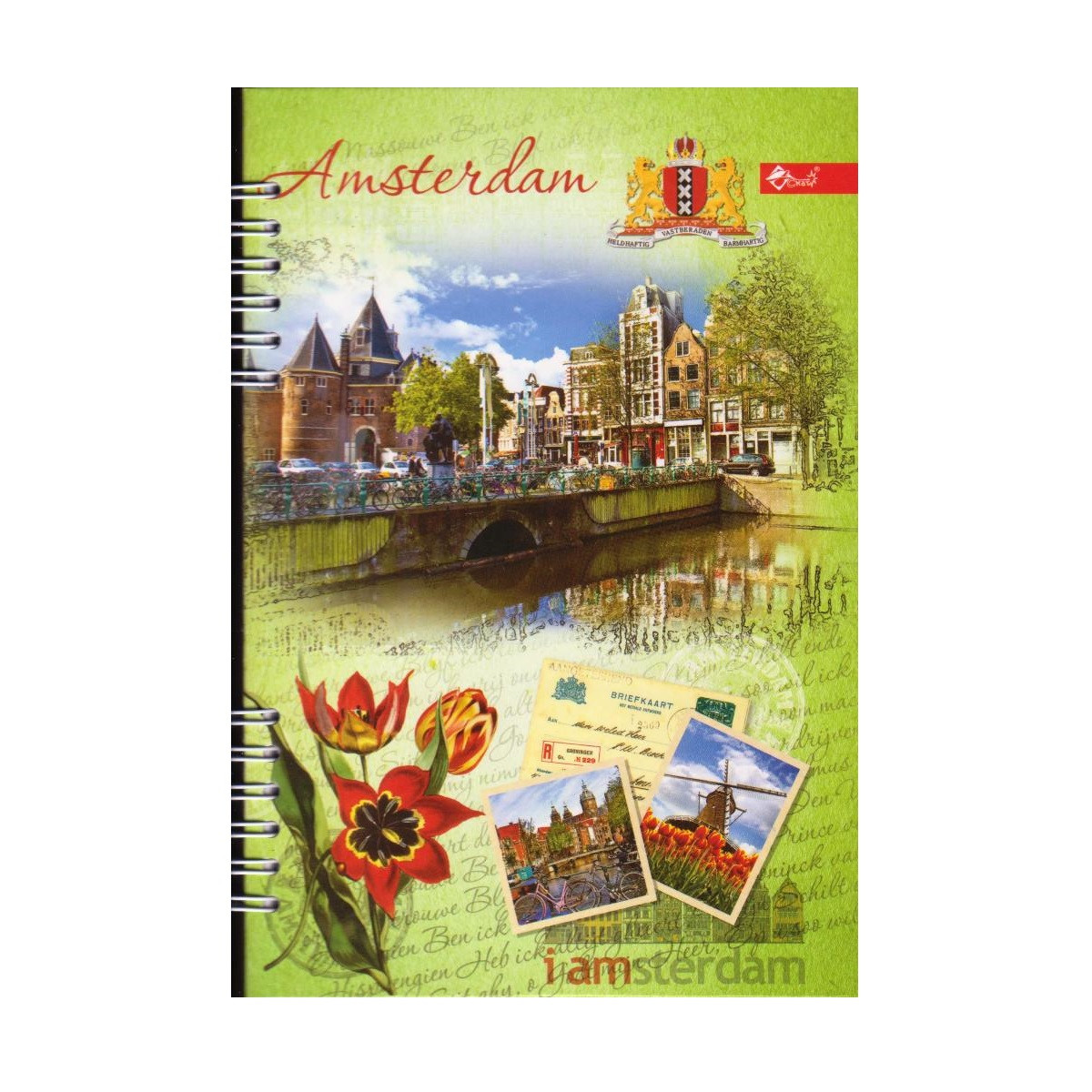 Зошит А5 на спіралі, тверда обкладинка 80 арк., "Amsterdam" ТПП-2, фото 1