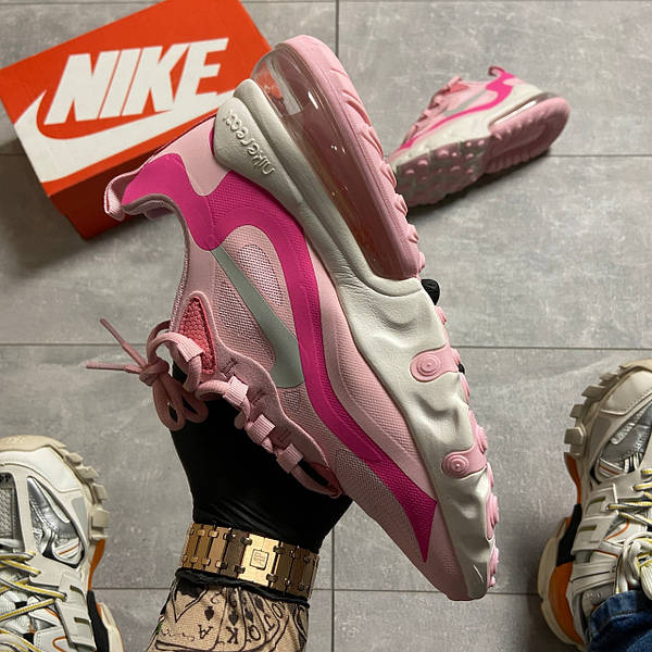 Nike air 270 react pink and grey hot sale