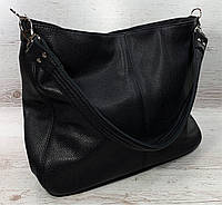 211 Натуральна шкіра Об'ємна жіноча сумка через плече чорна Шкіряна сумка жіноча з натуральної шкіри