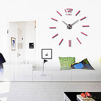 3D настінний годинник, безкаркасний годинник, годинник-налiпка 90-120см